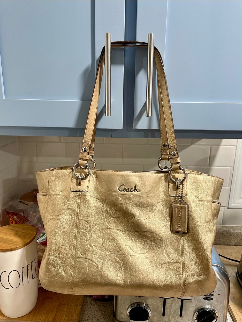Coach Leather Metallic Gold Purse
